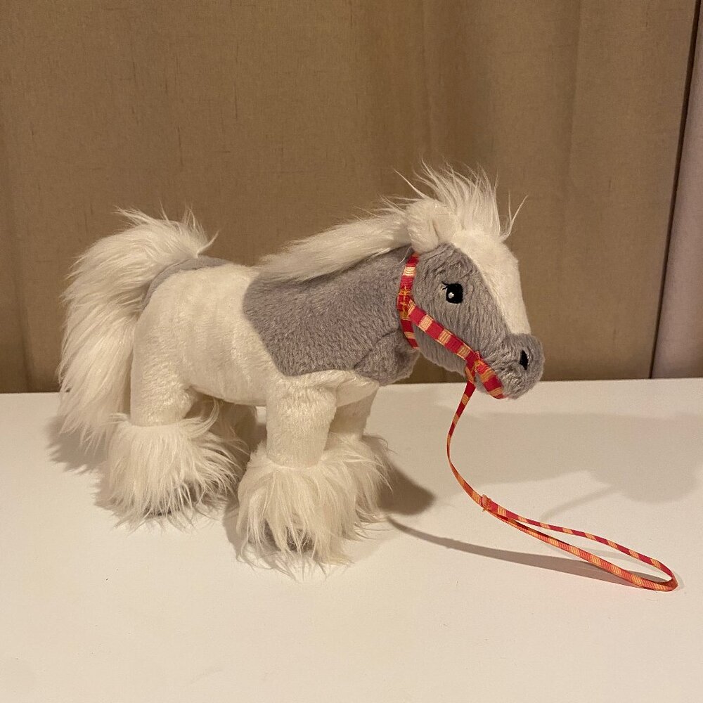 American Girl‎ 8 Plush Horse Gray and White with Red Reins Doll Accessory